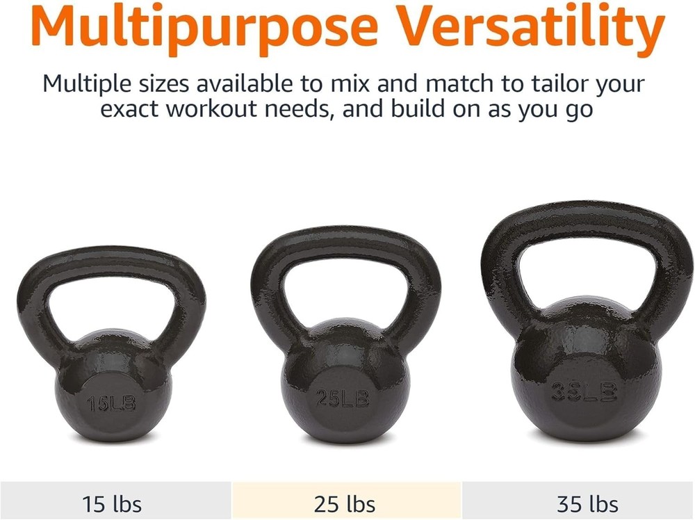 Solid Cast Iron Kettlebell 15 lbs - Portable & Reliable for Resistance Training