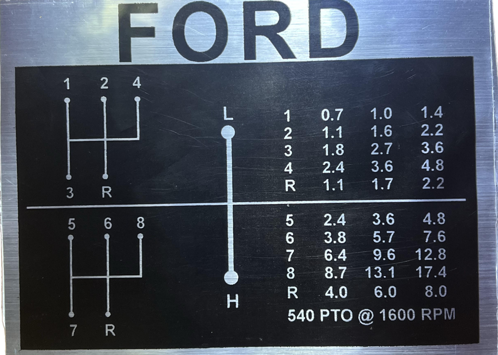8 SPEED Transmission SHIFT PATTERN DECAL Fits Ford 2000, 3000 4000, 5000 & More