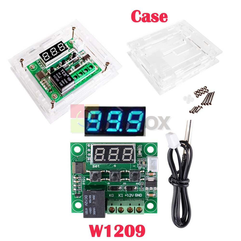 W1209 12V LED Digital Thermostat Temperature Control Switch Sensor Module+ Case