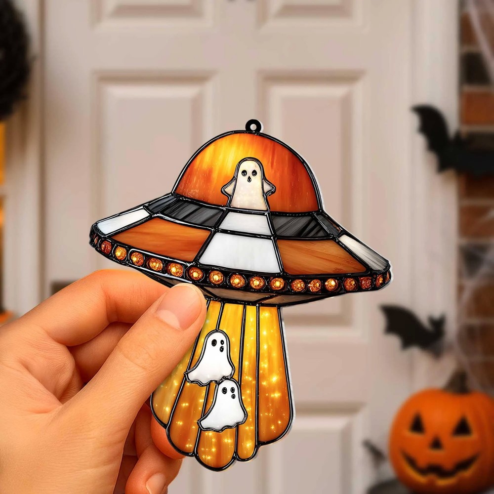 Halloween Ghost Acrylic Window Hanging Cute Alien Window Decor Spooky Fall Gift