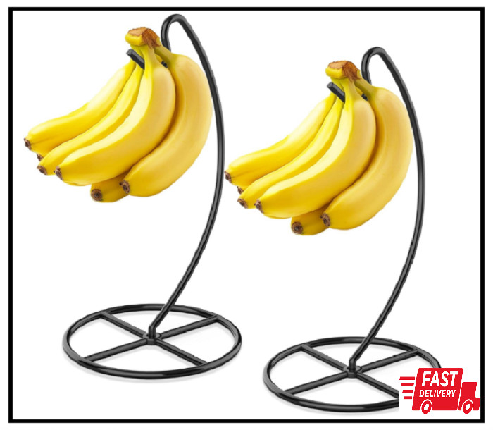 Banana Hanger, Tree Holder Metal Stand Holds Up to 15LB for Kitchen Counter 2 Pc