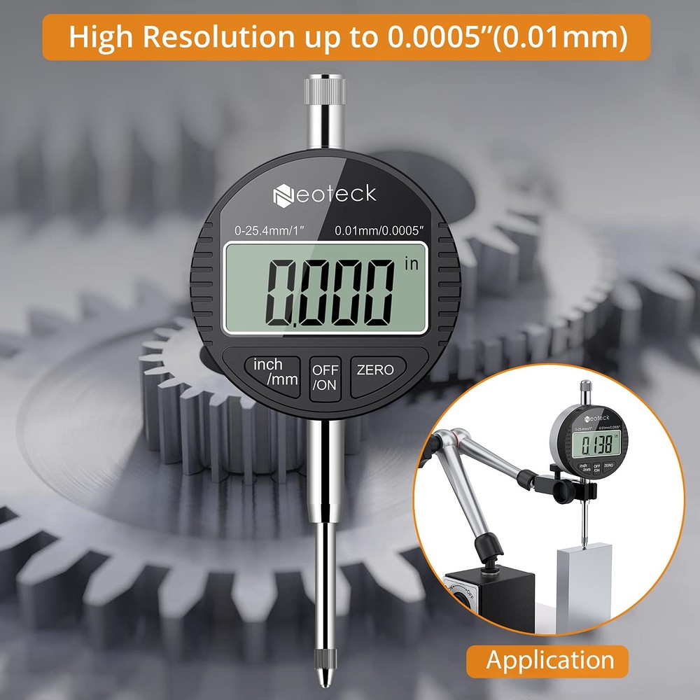 Neoteck 1''/25.4mm | Digital Probe Indicator-Silver+Black
