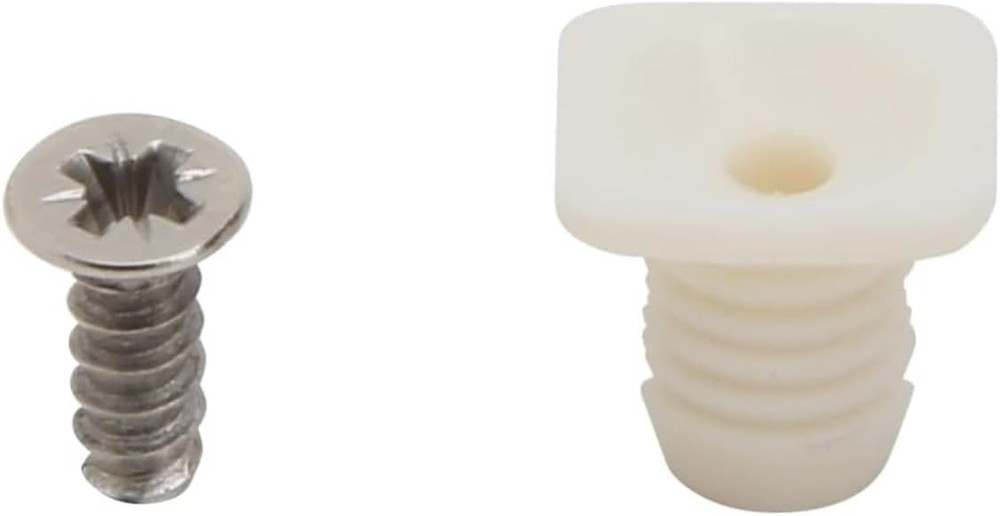8mm Plastic Hinge Dowel Inserts with Screws, 50 Pcs