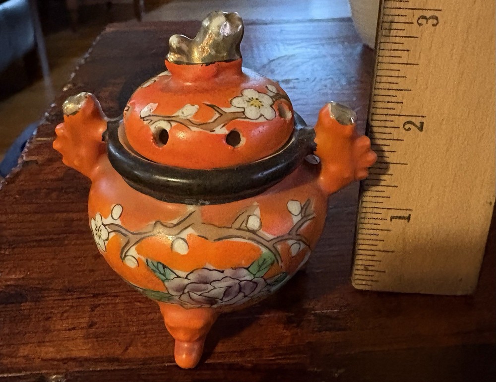 Vintage Porcelain Incense Burnished