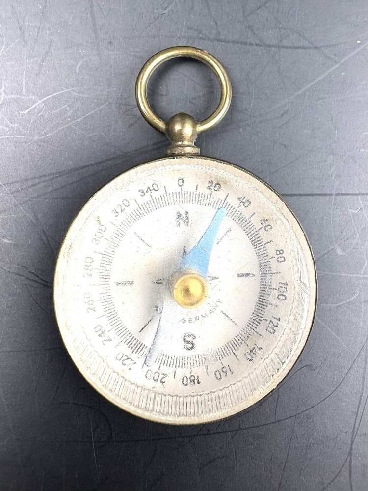 Vintage Working West German Brass Compass