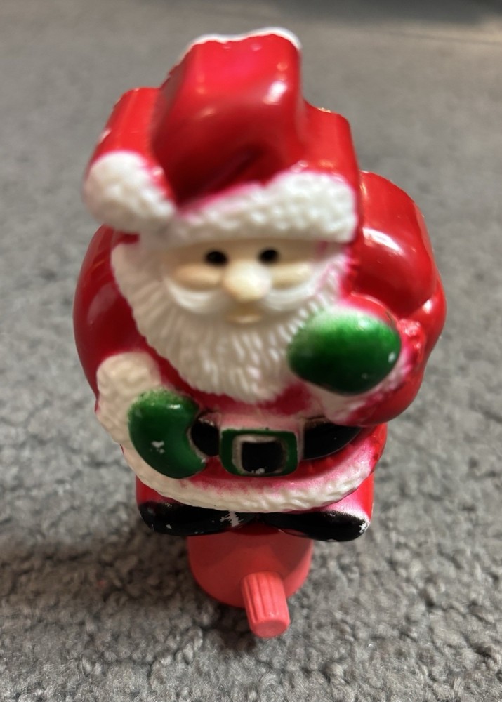 Vintage Santa Plastic Night Light Plug-In Red 4”
