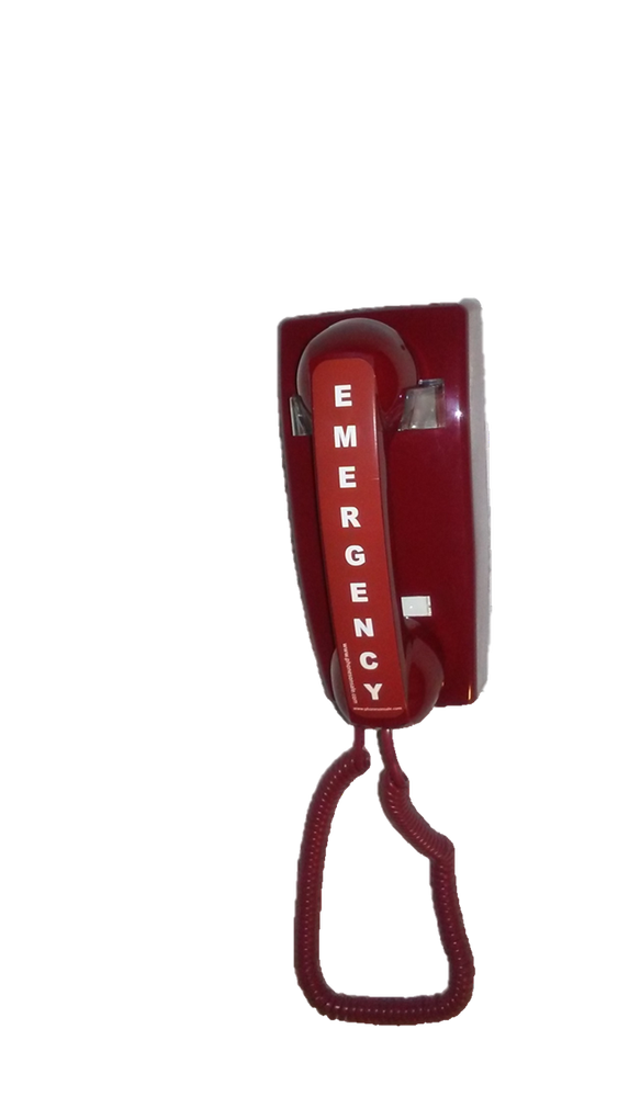 Emergency Red Telephone Preprogrammed To Call 911 When Picked Up Open Box