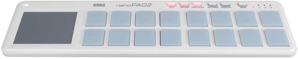 Korg nanoPAD2 Slim-Line USB Controller - White w/ Case