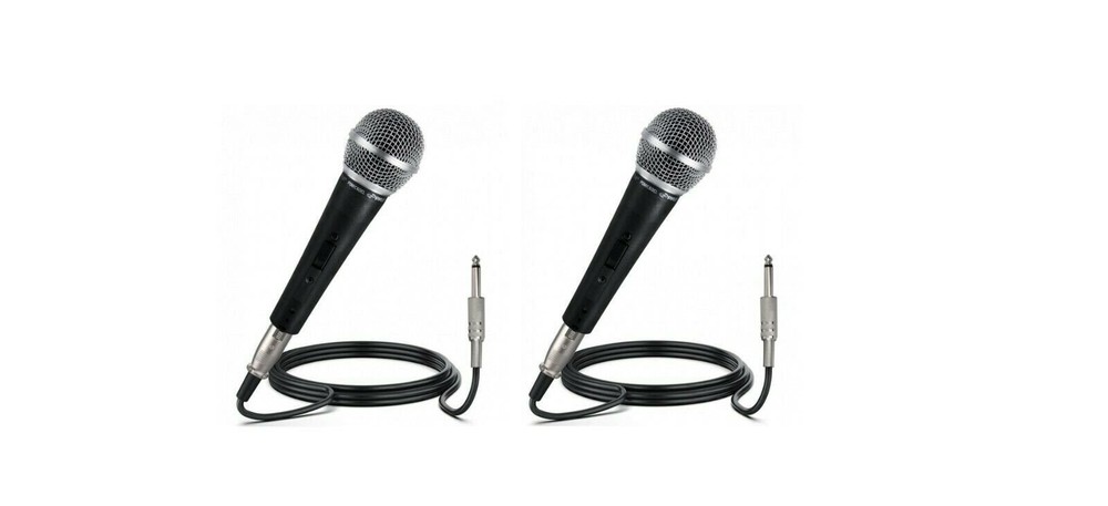 Pyle 2 Professional Dynamic Microphone, Unidirectional Handheld Mic PDMIC59