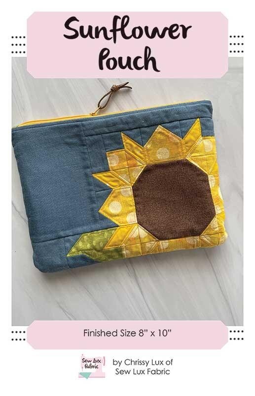 Sunflower Pouch Pattern Sew Lux Fabric & Gift Bag Tote