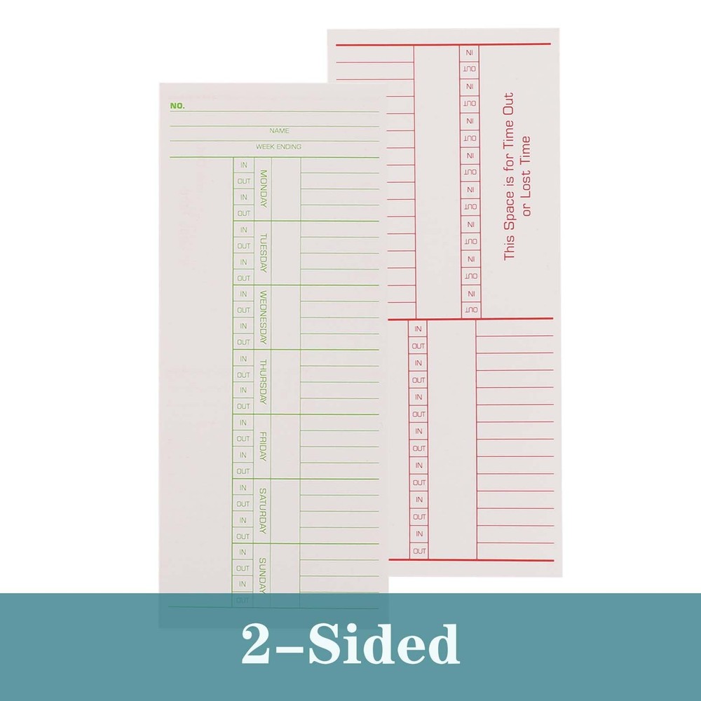 ALGLEA 500PCS Time Cards for Employees Weekly, 2 Sided Sheets, 3-3/8" x...