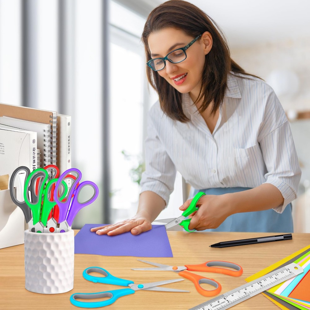 30 Pack Scissors Bulk, 8 Inch Sharp Scissors All Purpose for Office School Cl...