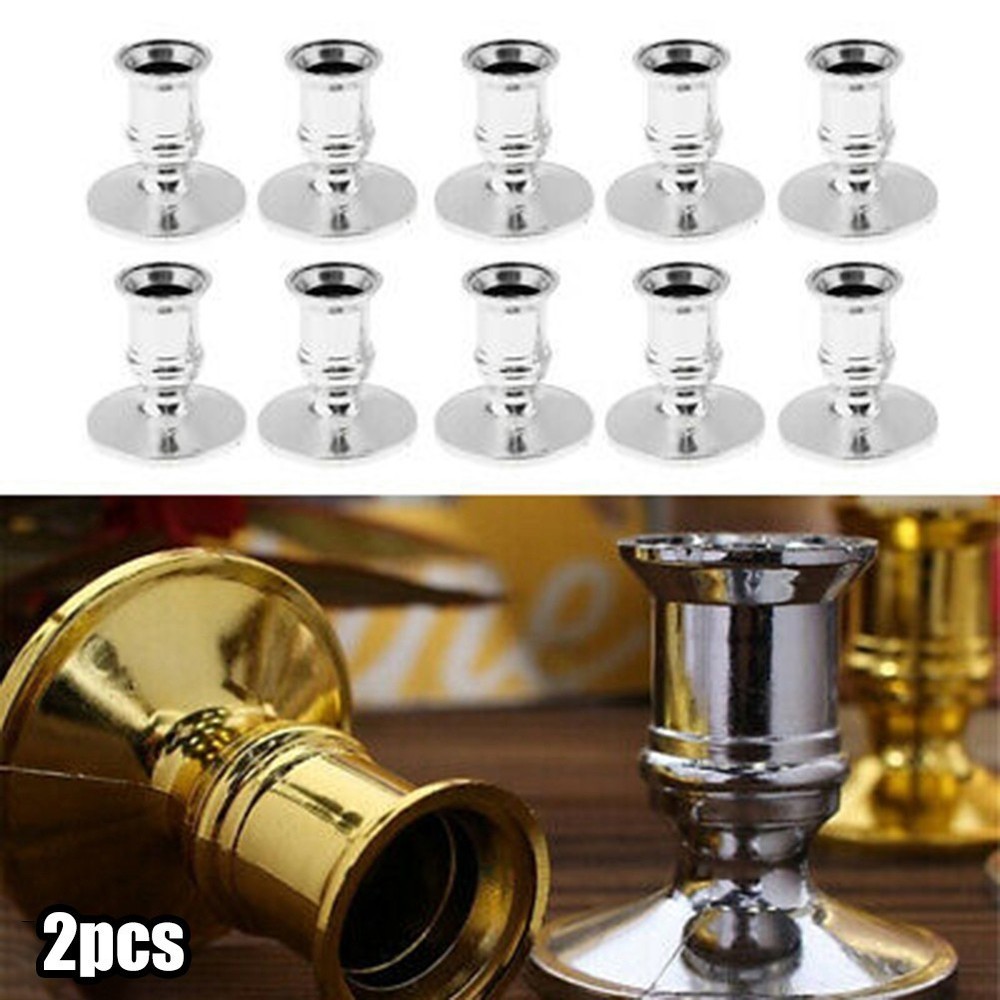 Candle Holders Candle Base Candlestick Dinner Decor Plastic Silver-Plated
