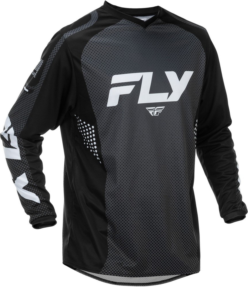 Fly Racing F-16 Solid Mens MX Offroad Jersey Black/White