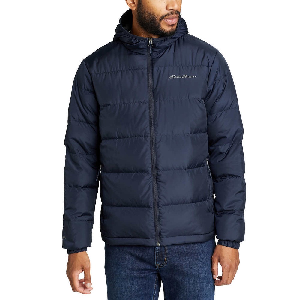 Blue NWT Eddie Bauer Men’s Hooded Down Jacket