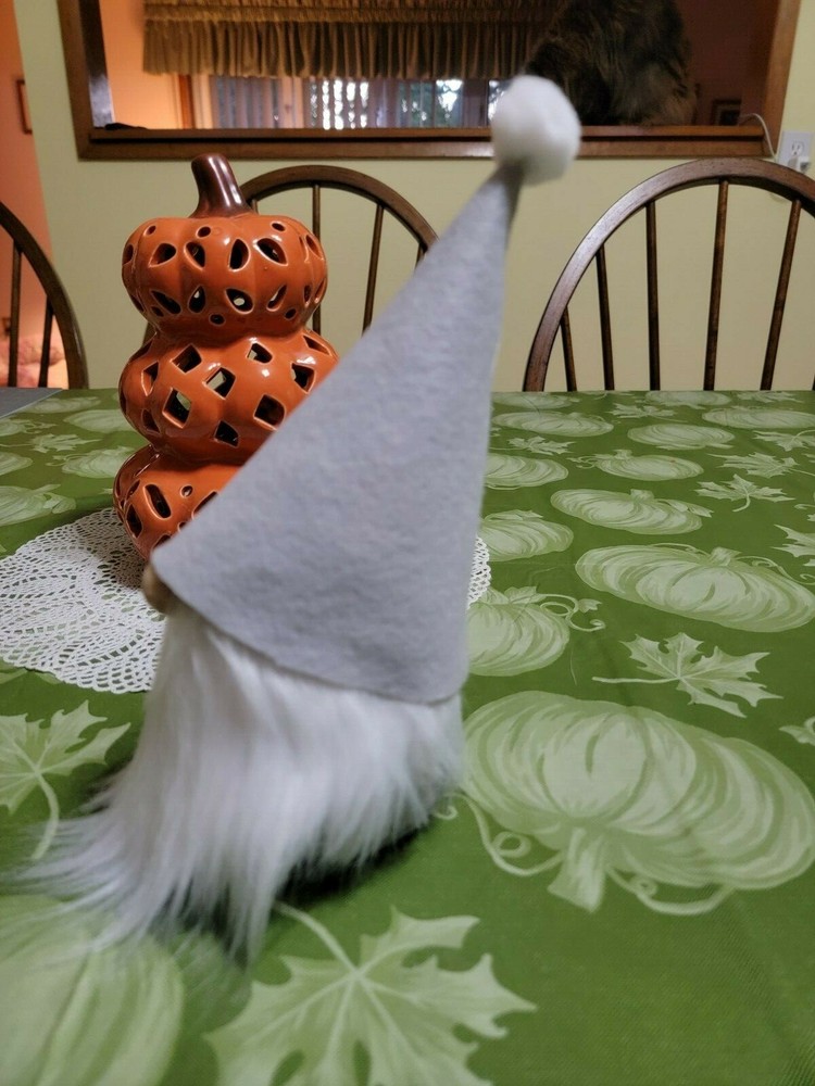Handmade Gnome with grey hat and white beard