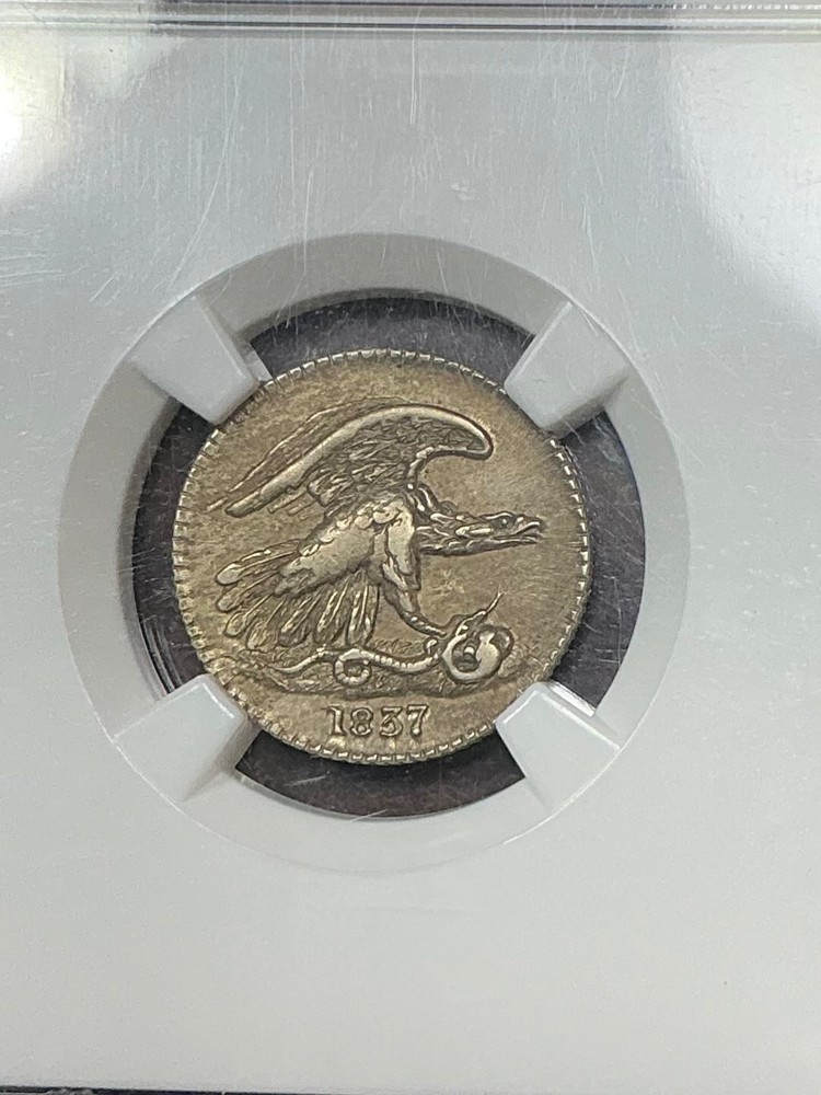 NGC AU55 1837 FEUCHTWANGER COMPOSITION CENT  VERY NICE TOKEN
