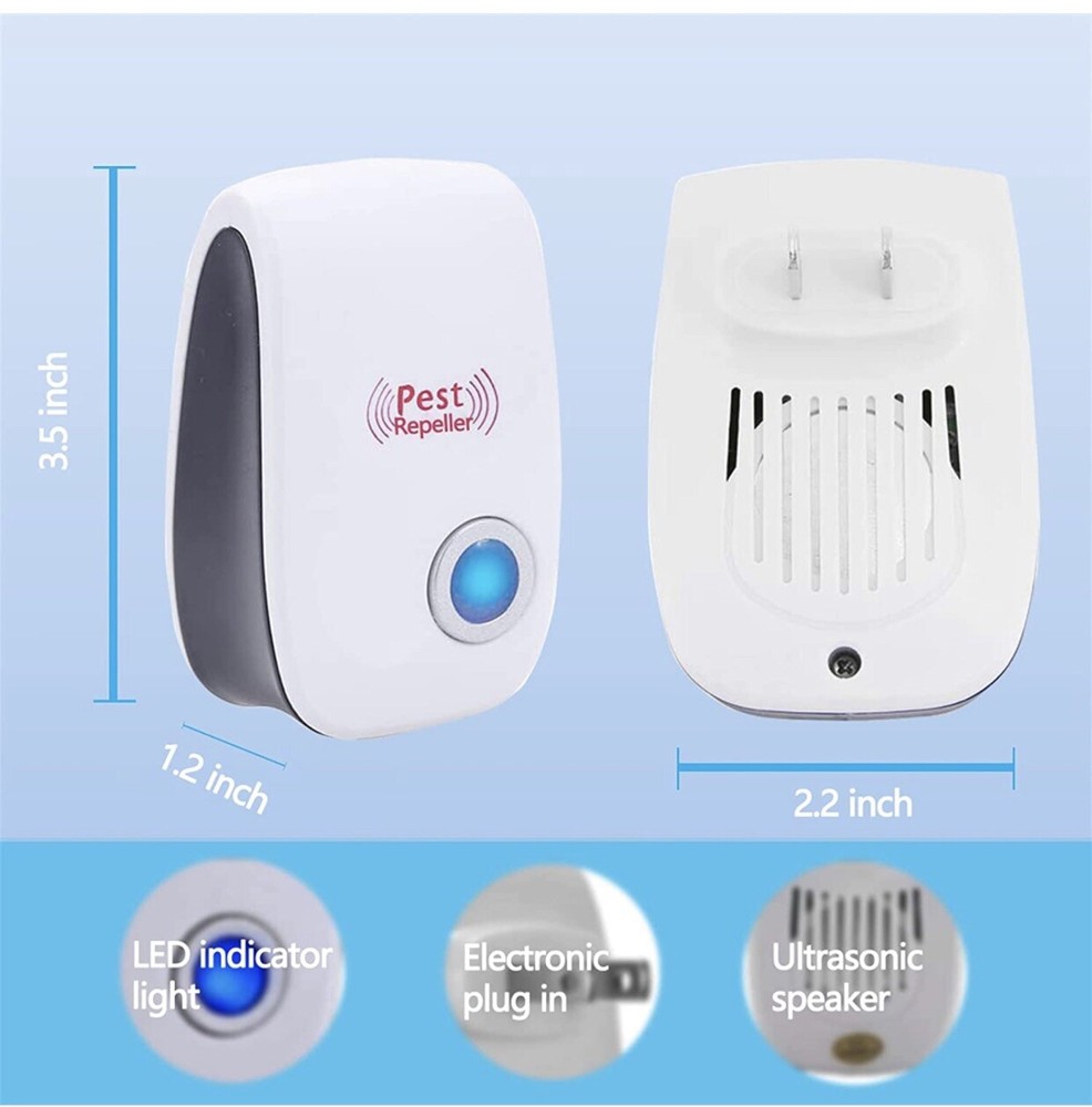 Ultrasonic Pest Repeller 6 Pack, Mouse Spider Roach Repellent