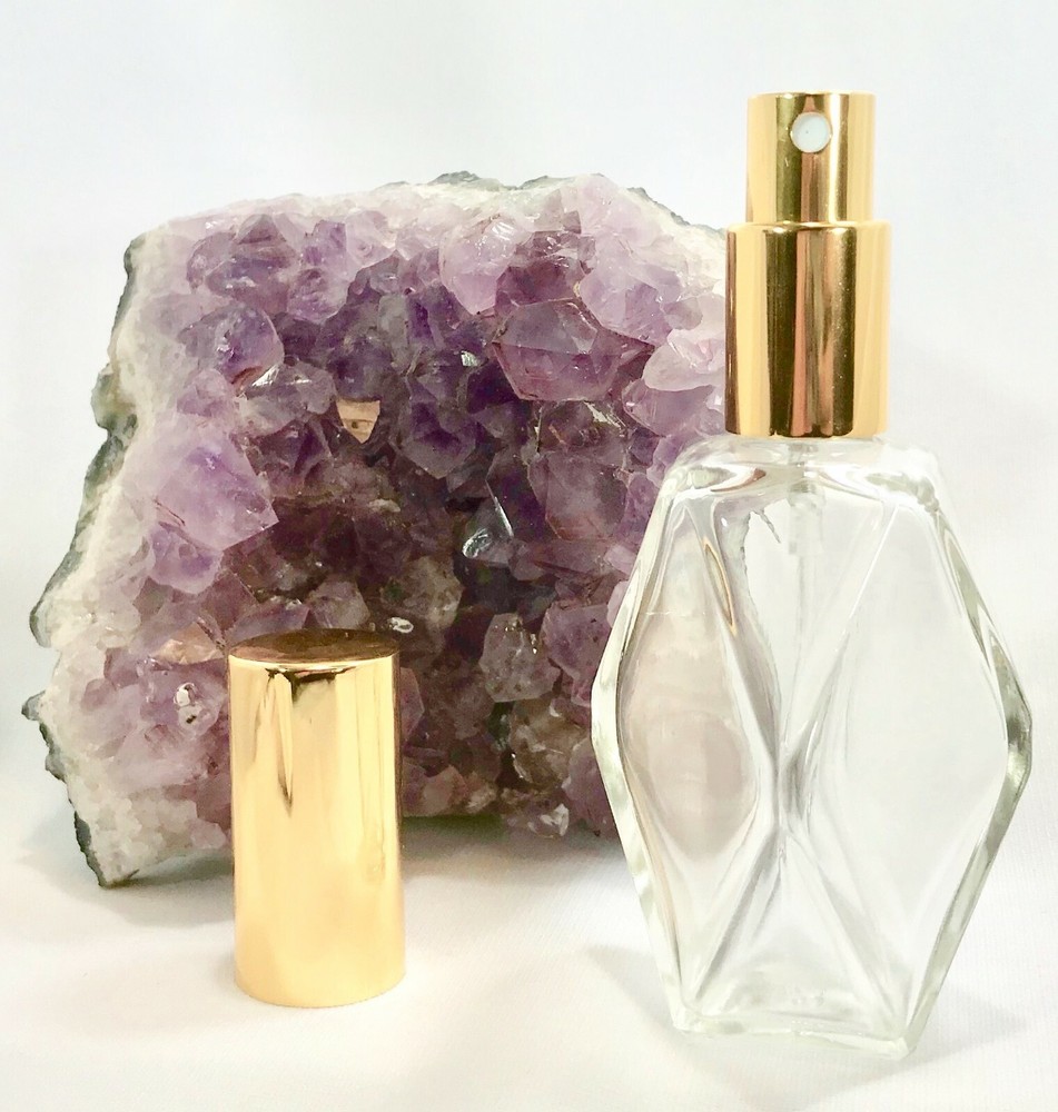 6 Refillable Perfume Bottles- 2 oz. Atomizer Luxury Bottle, Diamond Shape, 60 ml