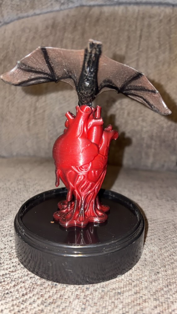 Vampire bat drinking from heart ooak unique oddity gaff