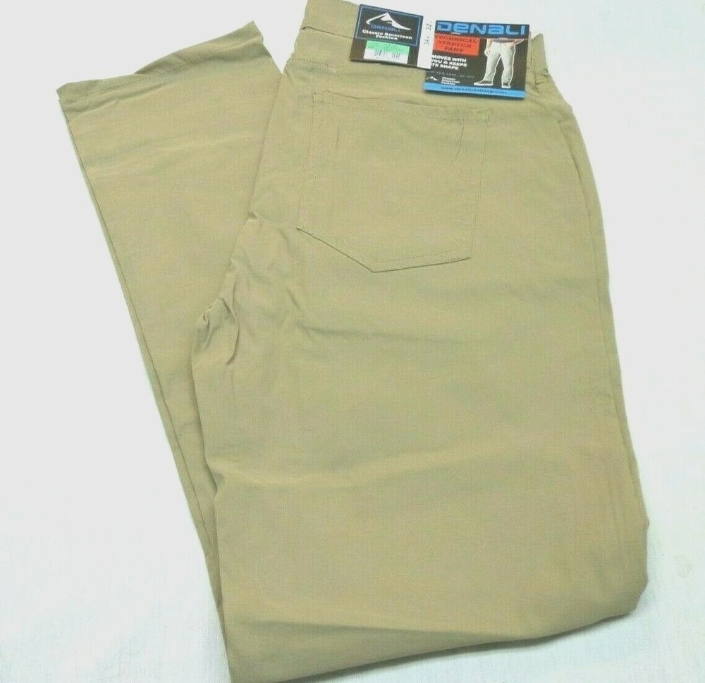 DENALI Delta Khaki  Technical Stretch  Pants  NWT 34/32   MSRP $54
