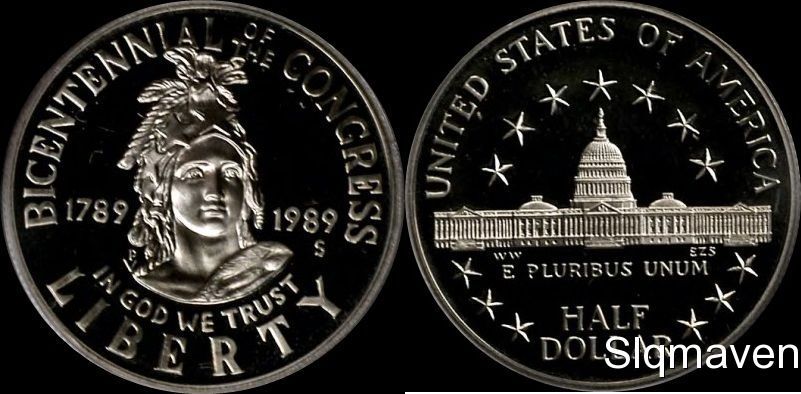 1989 S Congressional Half Dollar Gem  Proof