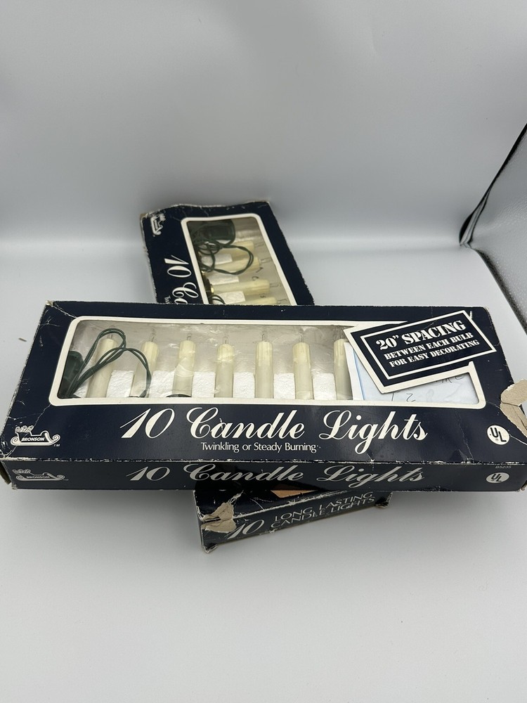 Vintage Candle String Lights Clip On Bronson 2 Boxes! Candle Lights Christmas