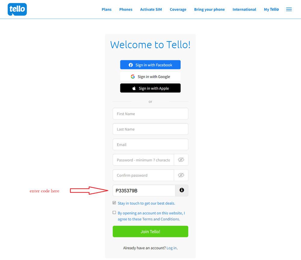 TELLO $10 Referral Plan Bonus Code P335379B