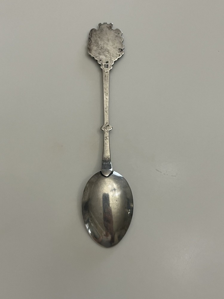 Vintage Jerusalem Silver and Enamel Painted Spoon