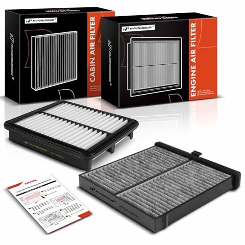 2-PC Engine & Cabin Air Filter with Activated Carbon Compatible with Mazda CX