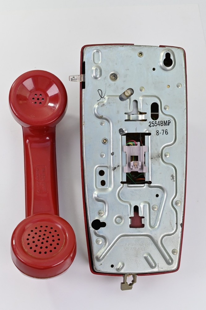 Vintage Red Bell System Wall Phone Push Button 1976 Emergency Style