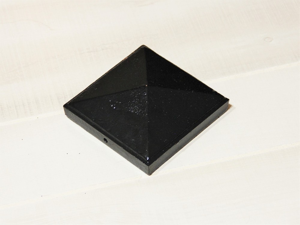 4" Cast Iron Pyramid Post Cap, Black Post cap for true 4x4 post