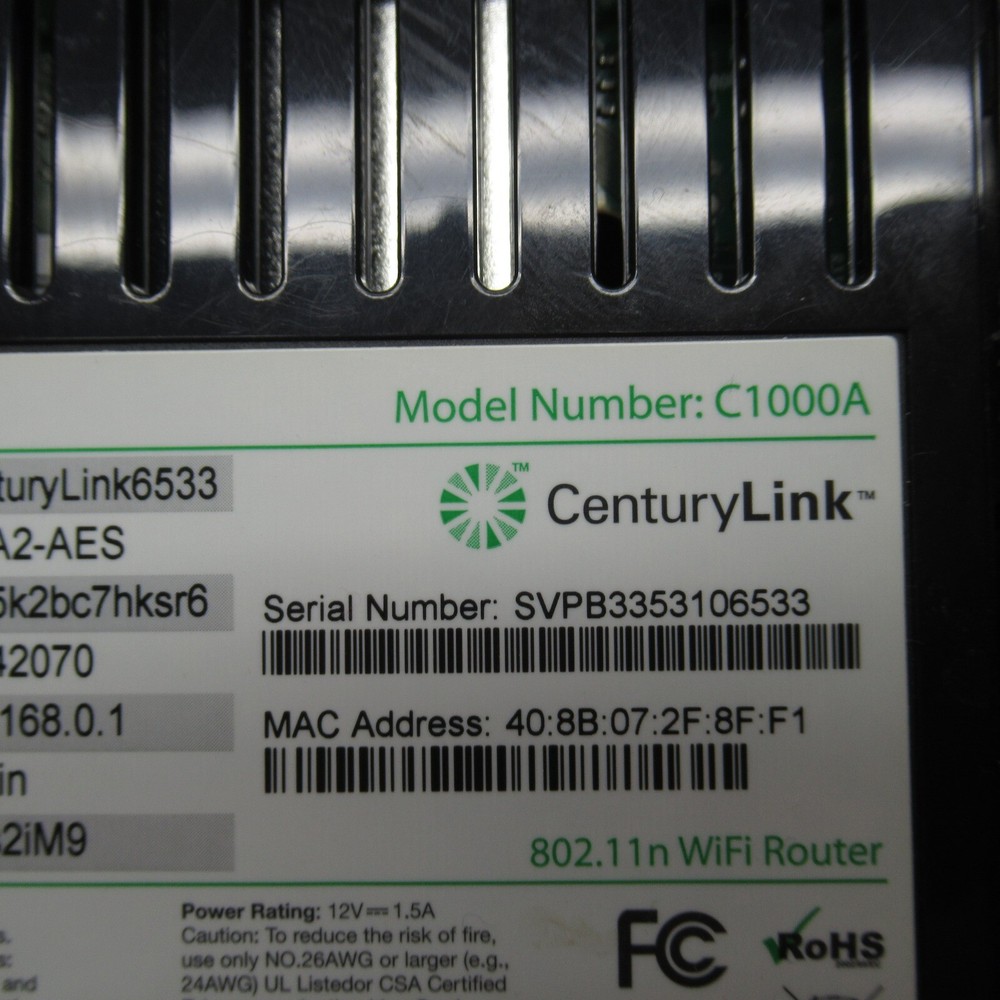 CenturyLink C1000A WiFi Router Modem Wireless High Speed Internet