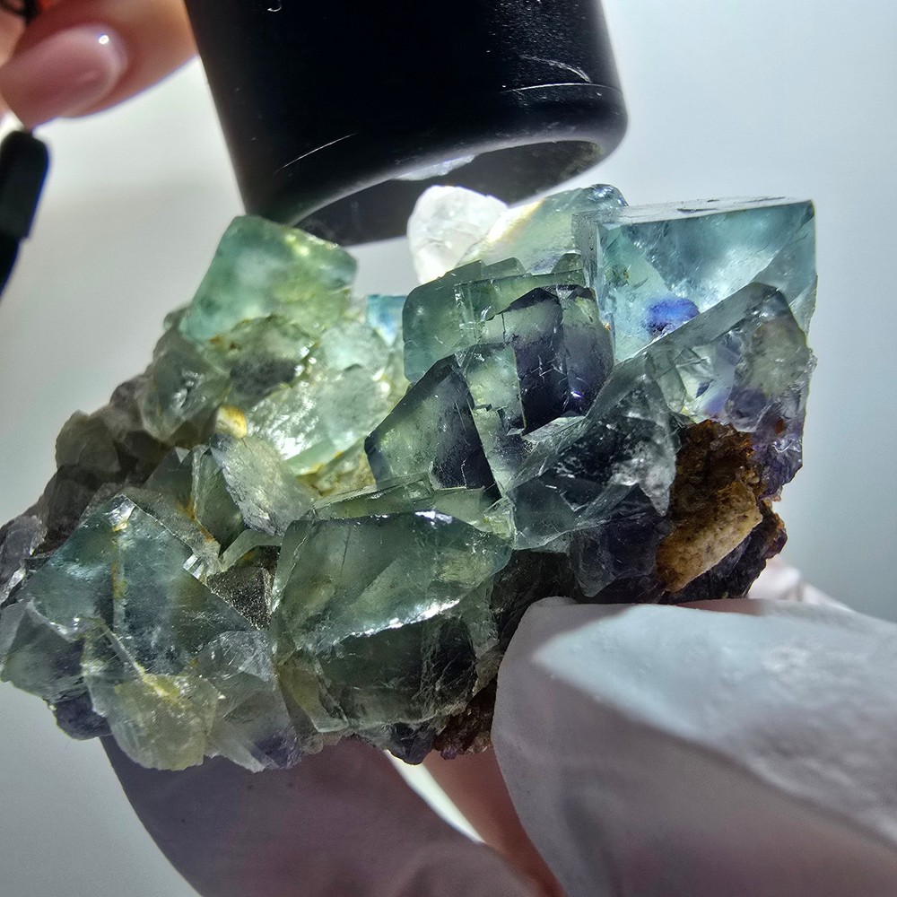 Phantom Fluorite Cube, Quartz Specimen, Parqueted Okorusu, Namibia 54*48*30mm