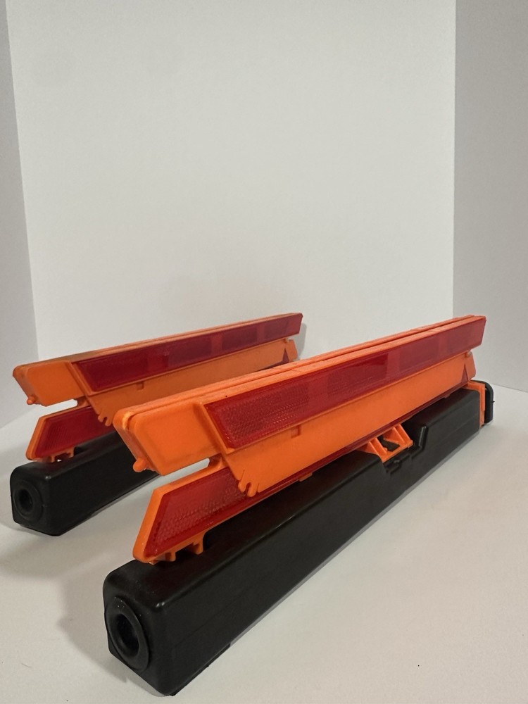 Emergency Reflective Roadside Warning Triangles Set w/ Weighted Bases Safety Kit