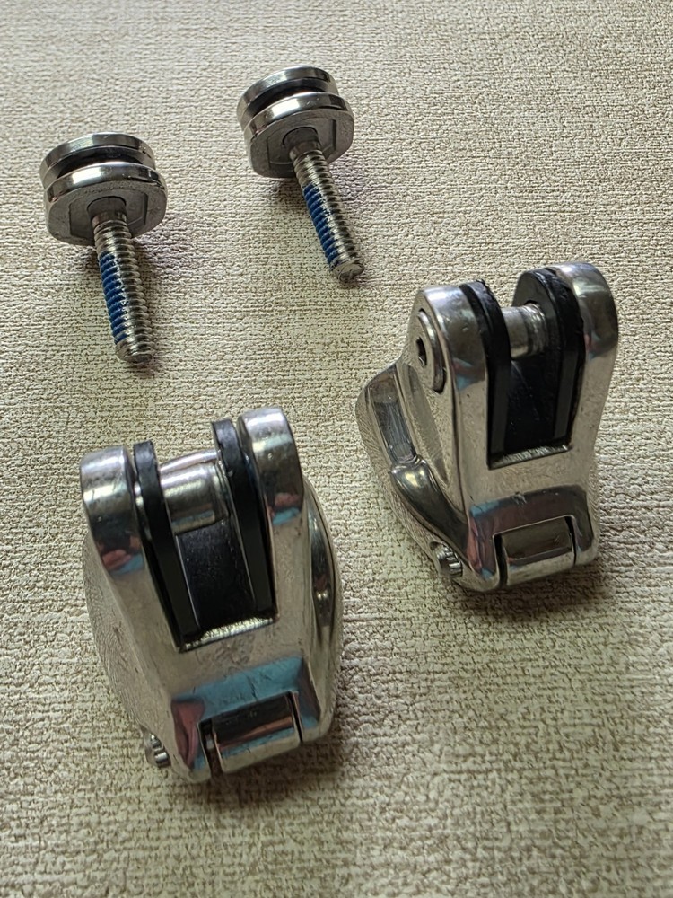 SS Bimini Quick Release Hardware - Deck Hinge - Dowco Lok - Spring Clasp- 2 Sets
