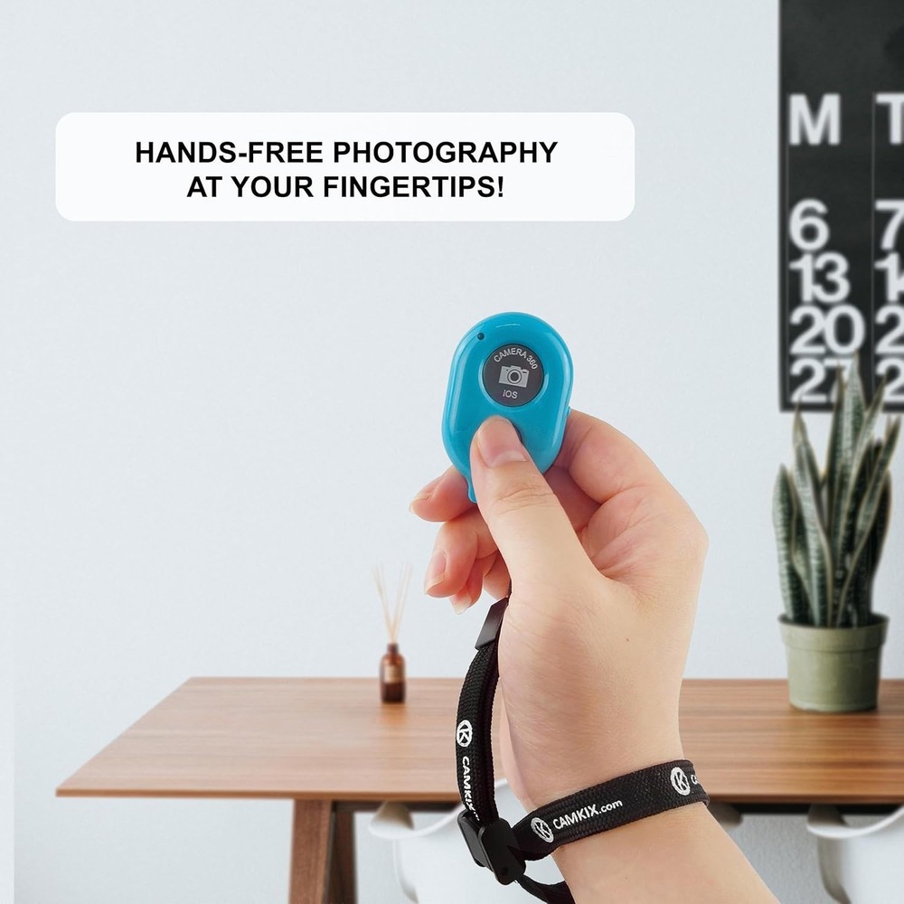 Elegant Wireless Bluetooth Camera Shutter Remote for Stunning Selfies - Blue