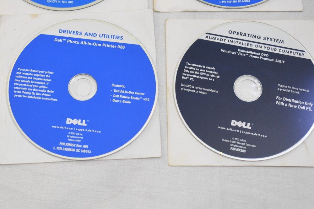 8 Disc Dell Dimension Resource CD & Dell Tools CD & Reinstall Roxio Easy CD