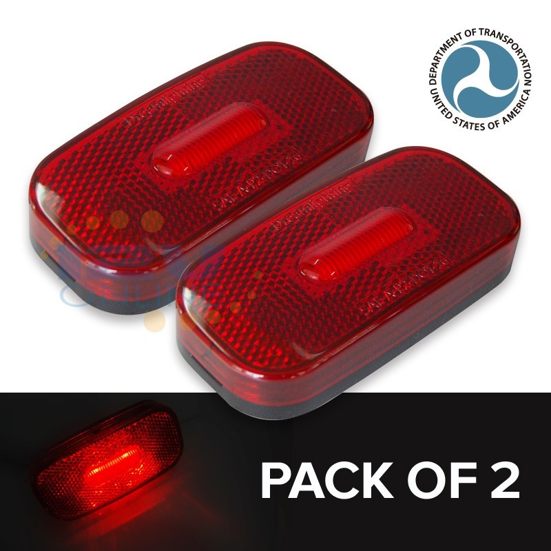 Red LED Side Marker Lights Clearance Lamp for Trailer RV Truck Lorry 3.9"