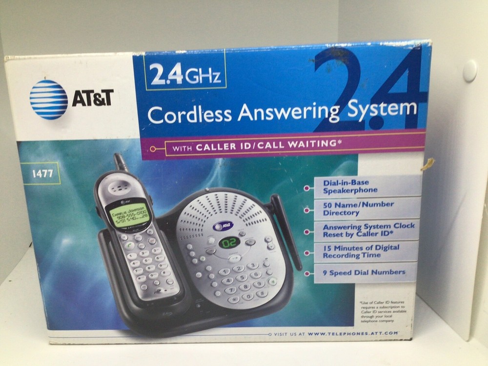 AT7T 2.4 GHZ CORDLESS ANSWERING SYSTEM 1477 Untested