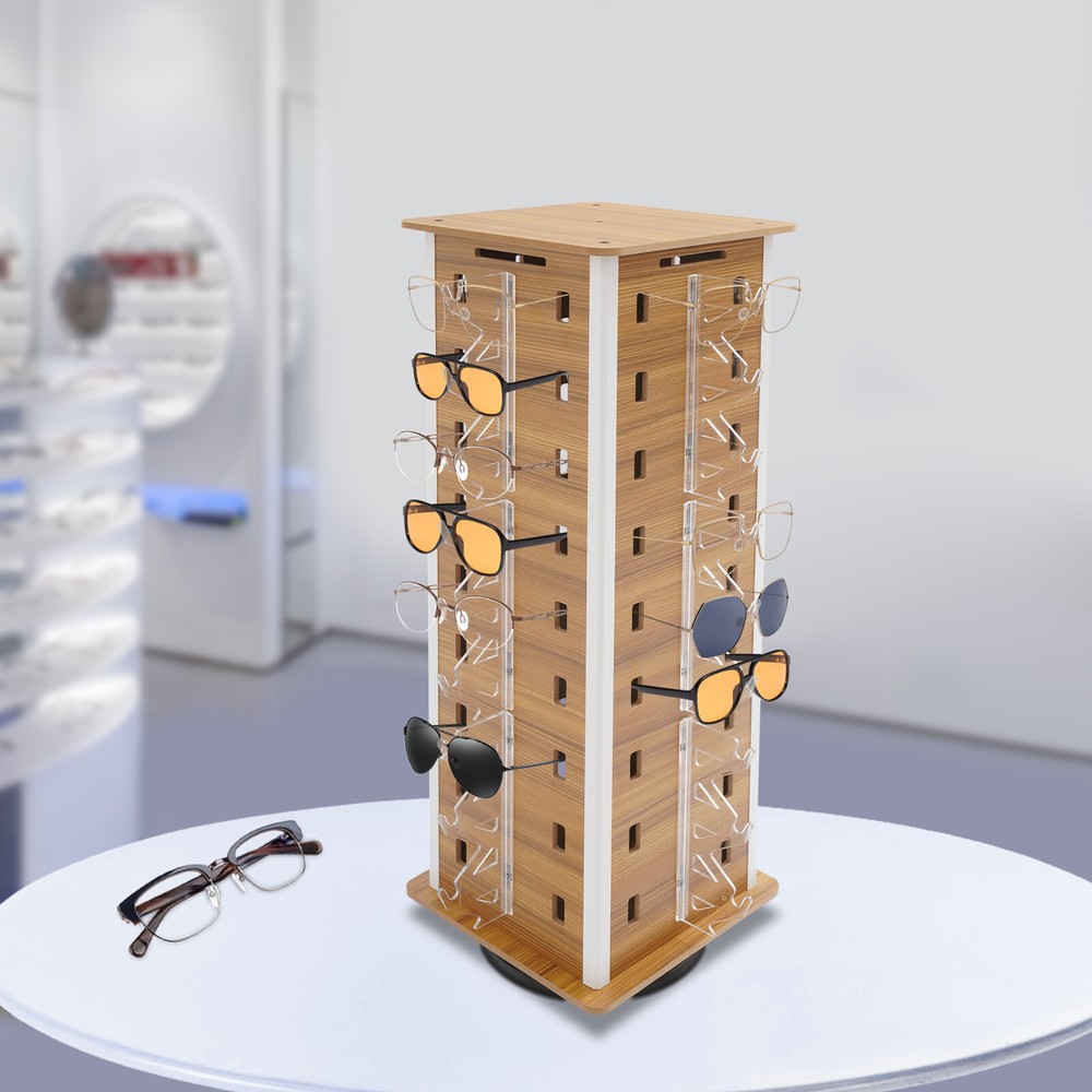 Modern Sunglasses Display Rack 360�� Rotation Square Eyeglass Organizer Holder