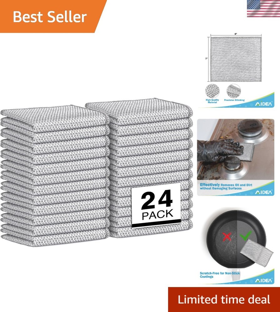 Versatile Non-Scratch Wire Dishcloths (24PK) for All Kitchen Cleansing Needs
