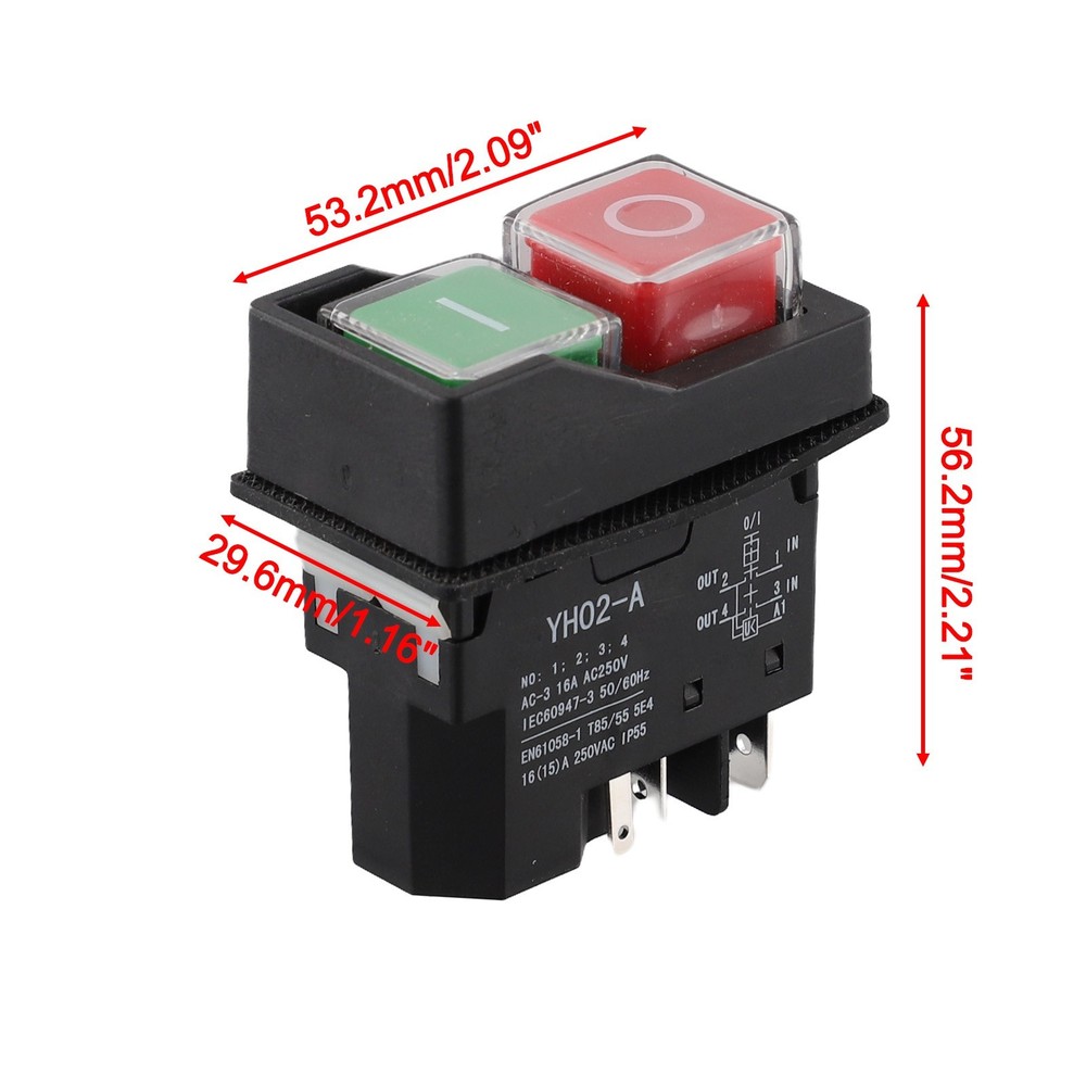Magnetic Pushbutton Switch 5Pin Waterproof for KLD28A For YH02A 120V250V