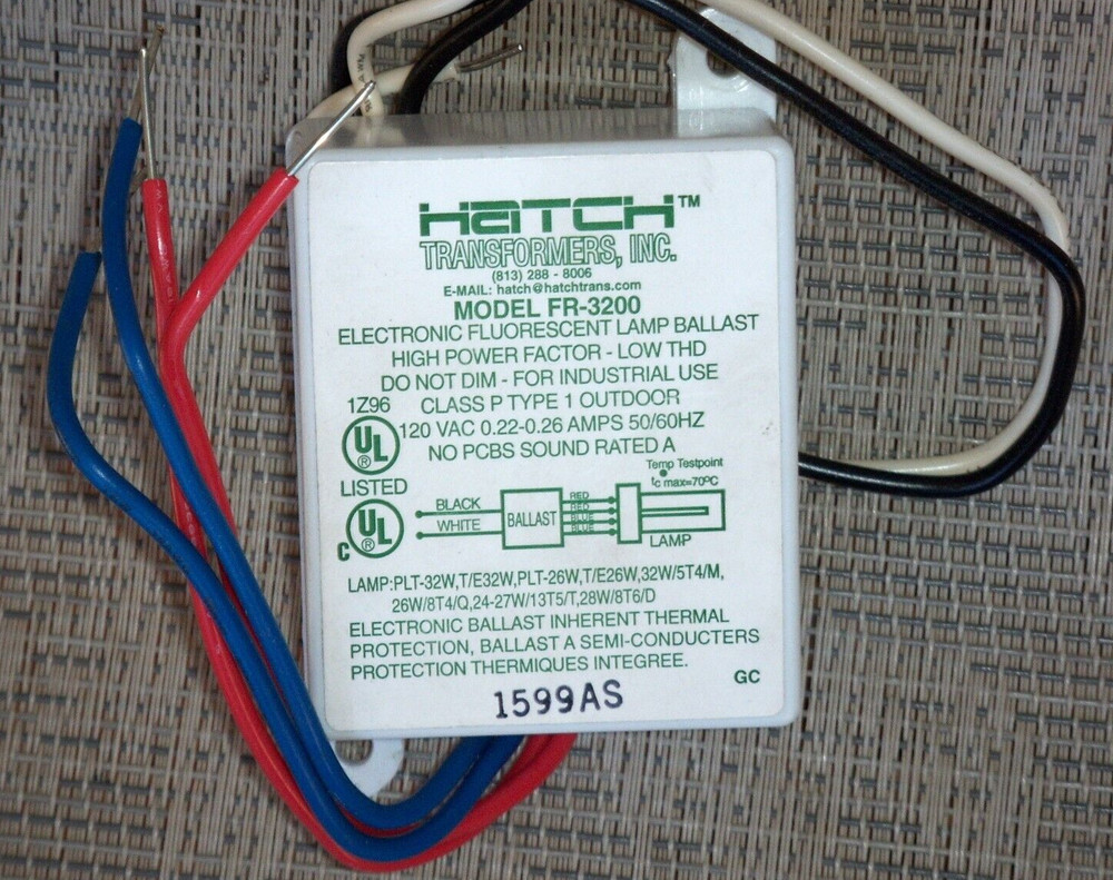 Hatch Electronic Fluorescent Lamp Ballast FR3200