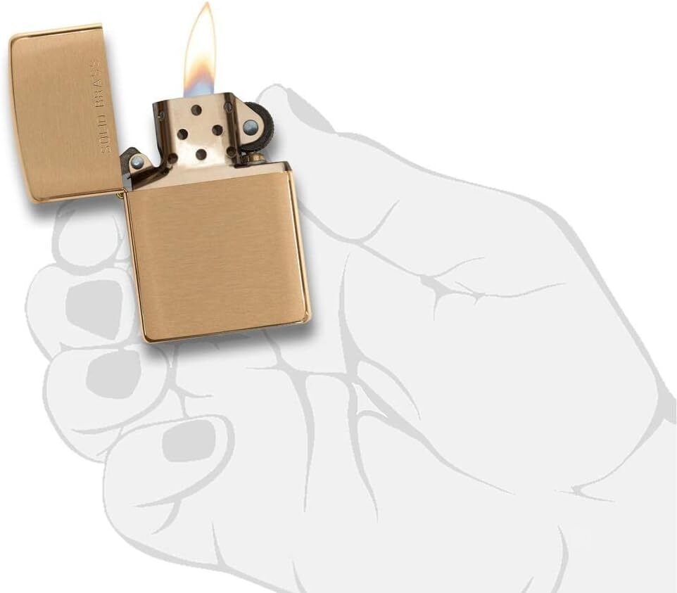 Zippo Lighter- Personalized Message on BrassZippo Lighter Solid Brush 204