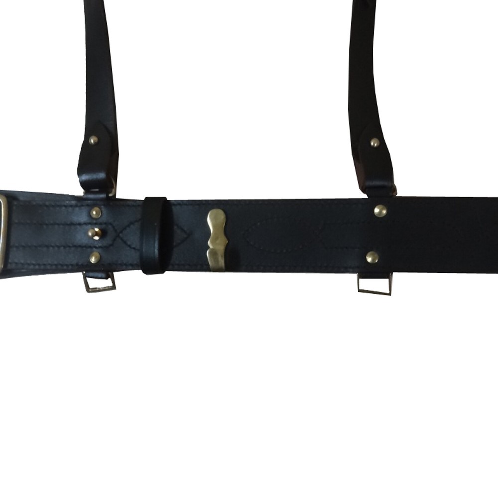 Sam Browne Belt with Shoulder Strap Dark Brown Reproduction Size 80 CMS E768