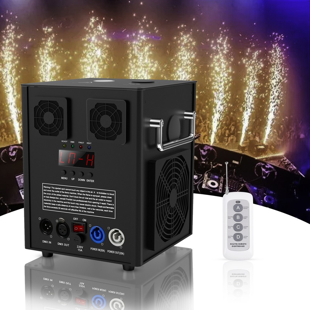4x Wireless 700W Cold Spark Firework Machine Wedding Stage Effect / Flight Case