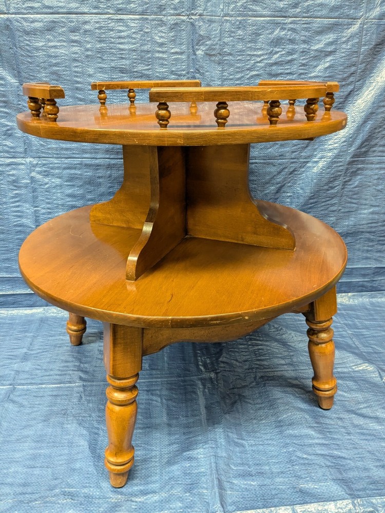 Vintage Two Tier End Table Round Side Table