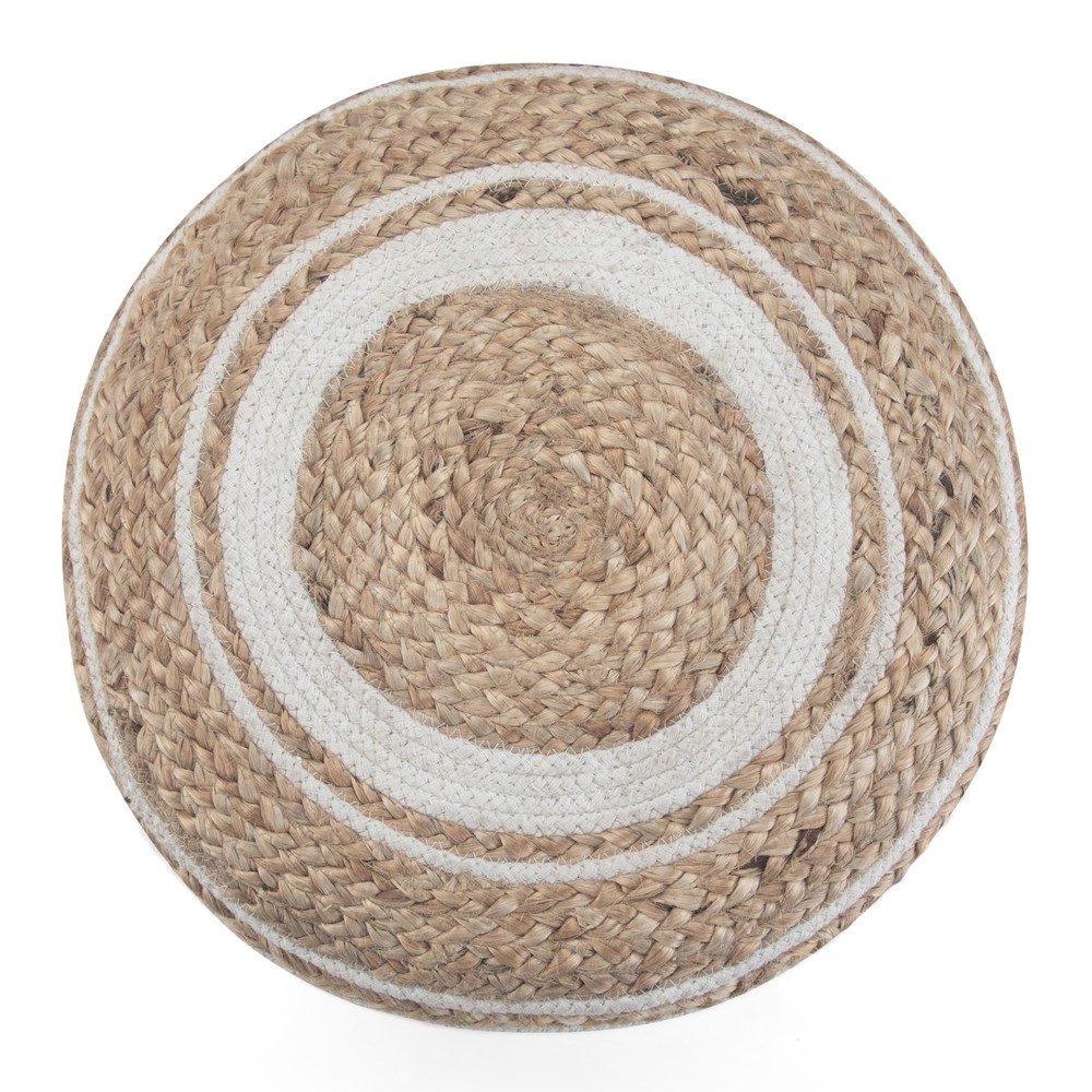 Serena - Round Braided Pouf - Natural
