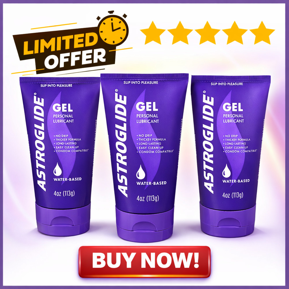 Astroglide Personal Water-Based Lubricant Gel 4oz---**THREE PACK**